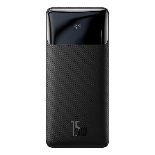 Batería externa Baseus Bipow, 10000mAh, 15W, 1 x USB-C - 2 x USB-A, Negro PPBD050001