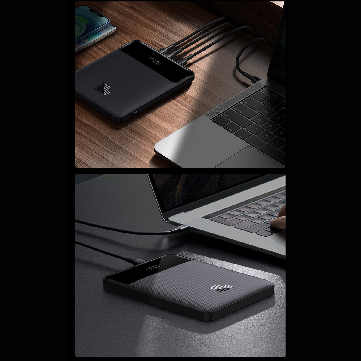 Batería Externa Baseus Blade Ultrathin, 20000mAh, 100W, QC + PD, 2 x USB-A - 2 x USB-C, Negra PPBL000201