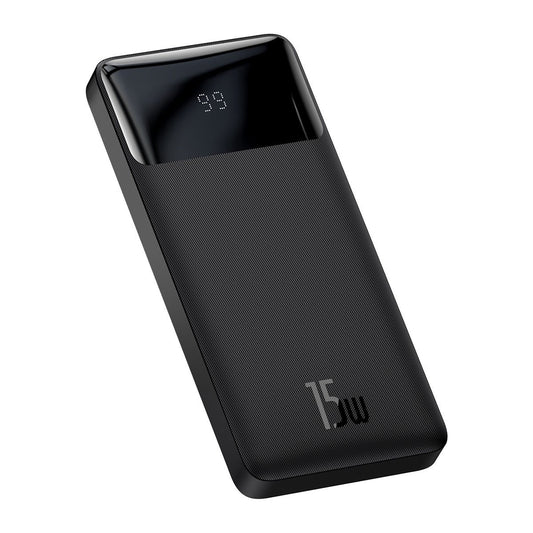 Batería externa Baseus Bipow, 10000mAh, 15W, 1 x USB-C - 2 x USB-A, Negro PPBD050001