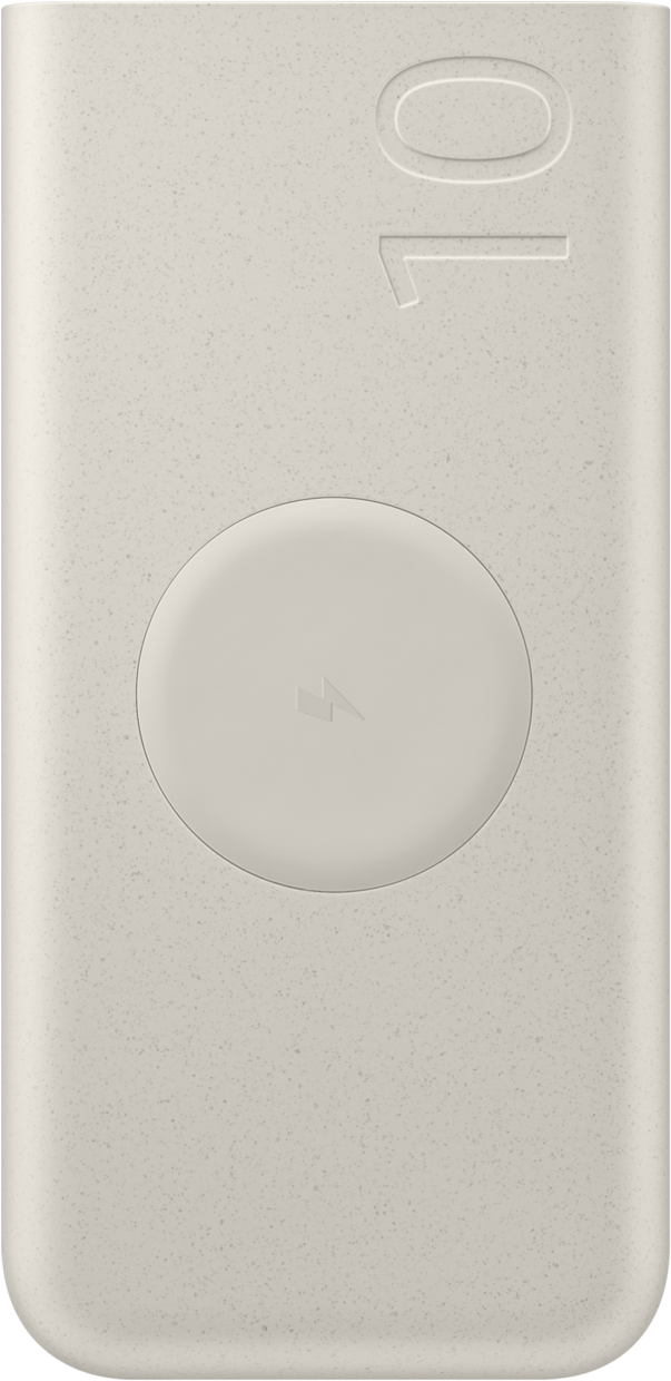 Batería Externa Inalámbrica Samsung, 10000mAh, 25W, PD + FQI, 1 x QI - 2 x USB-C, Beige EB-U2510XUEGEU