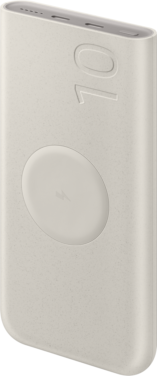Batería Externa Inalámbrica Samsung, 10000mAh, 25W, PD + FQI, 1 x QI - 2 x USB-C, Beige EB-U2510XUEGEU
