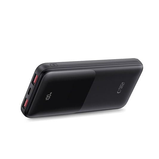 Batería Externa Tech-Protect PB01, 10000mAh, 22.5W, QC + PD, 1 x USB-C - 2 x USB-A, Negra