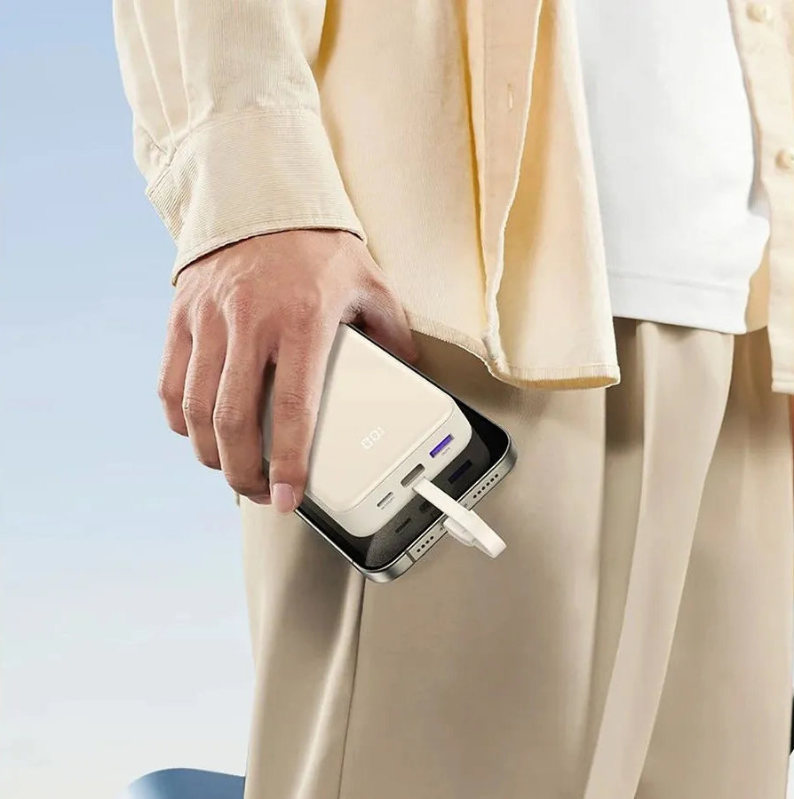 Batería Externa UGREEN PB521, 20000mAh, 30W, QC + PD, 1 x USB-A - 2 x USB-C, Blanca