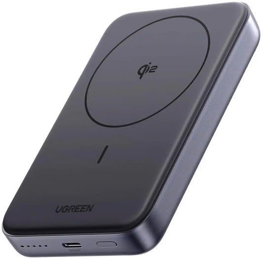 Batería Externa UGREEN PB761, 10000mAh, 30W, PD + FQI, 1 x QI - 1 x USB-C, Gris
