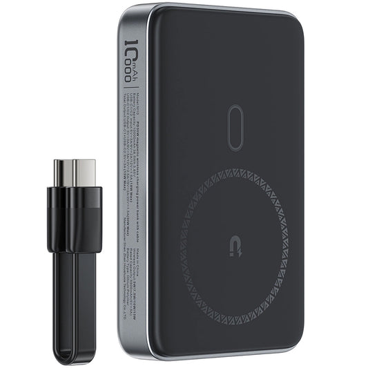 Batería Externa Inalámbrica Acefast M10, 10000mAh, 30W, PD + FQI, 1 x QI - 2 x USB-C, Negra