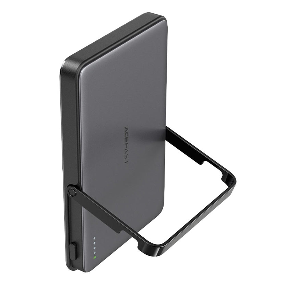 Batería Externa Inalámbrica Acefast M16, 5000mAh, 18W, PD + FQI, 1 x QI - 1 x USB-C, Negra