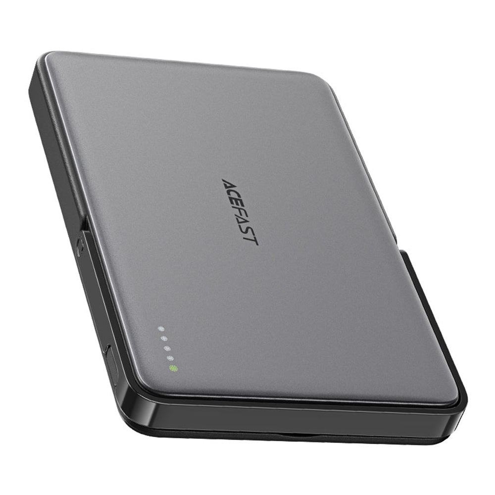 Batería Externa Inalámbrica Acefast M16, 5000mAh, 18W, PD + FQI, 1 x QI - 1 x USB-C, Negra