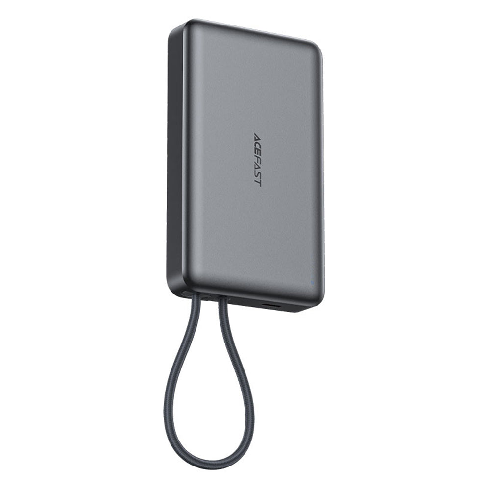 Batería Externa Inalámbrica Acefast M18, 10000mAh, 22.5W, PD + FQI, 1 x QI - 2 x USB-C, Negra