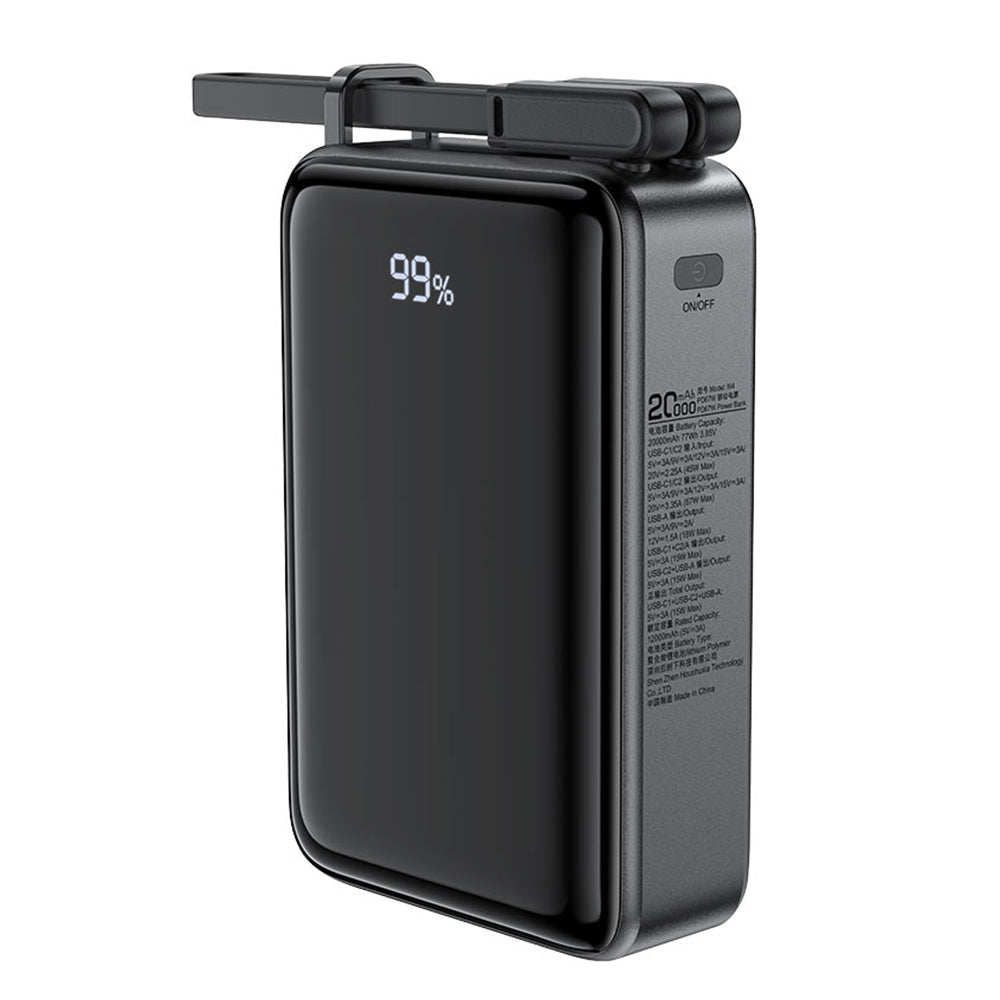 Batería Externa Acefast M4, 20000mAh, 67W, PD, 1 x USB-A - 2 x USB-C, Negra