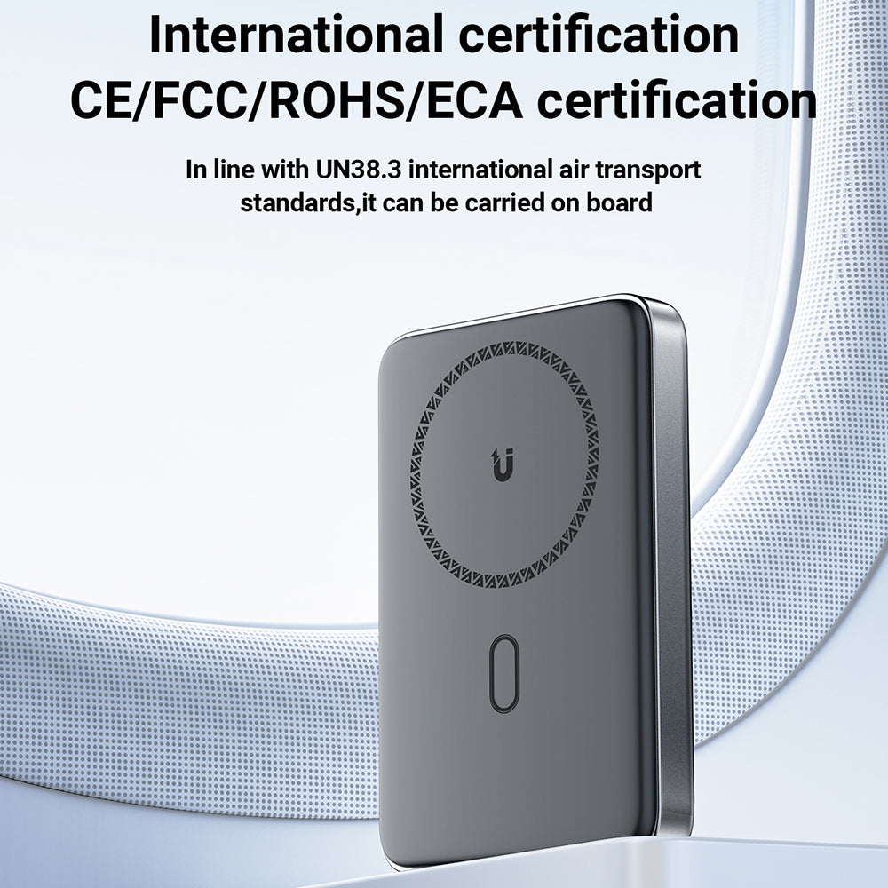 Batería Externa Inalámbrica Acefast M6, 10000mAh, 20W, PD + FQI, 1 x QI - 1 x USB-C, Negra