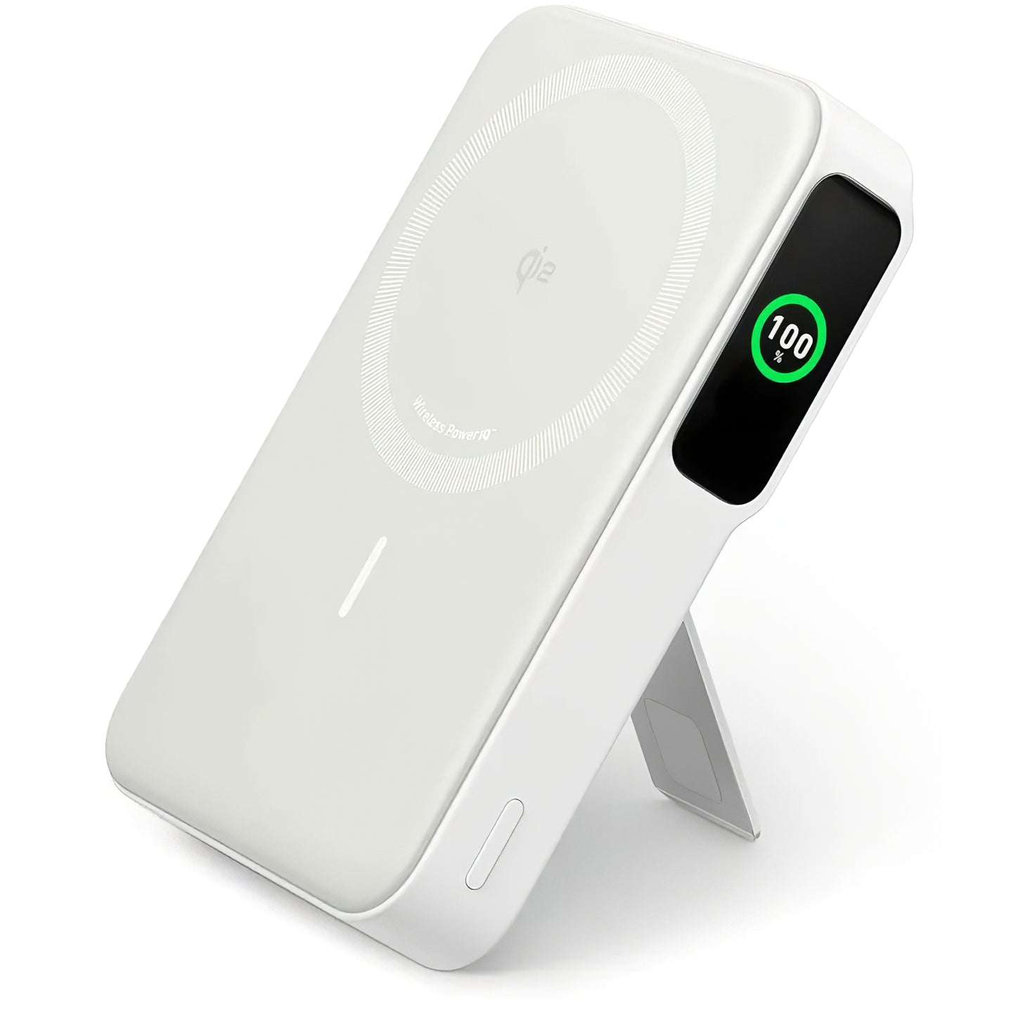 Batería externa inalámbrica Anker MagGo, 10000mAh, 27W, PD + FQI, 1 x QI - 1 x USB-C, Blanco A1654G21