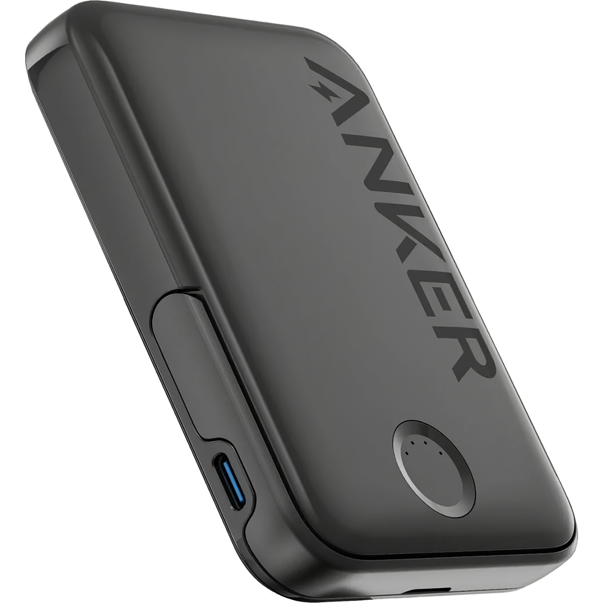 Batería externa inalámbrica Anker 322 MagGo, 5000mAh, 12W, 1 x QI - 1 x USB-C, Negro A1618G11