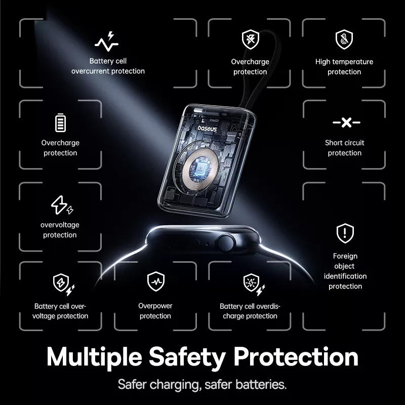 Batería Externa Inalámbrica Baseus EnerFill FW11 para Apple Watch Series, 1640mAh, 5W, 1 x QI, Negra E0205301