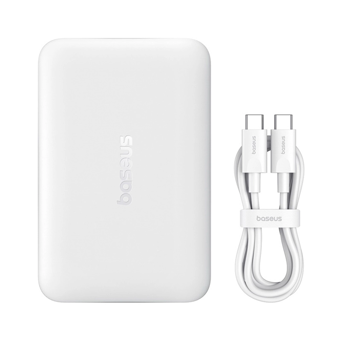 Batería Externa Inalámbrica Baseus EnerFill FM11 Ultra-Mini, 10000mAh, 22.5W, PD + FQI, 1 x QI - 1 x USB-C, Blanca P1008210E213-00