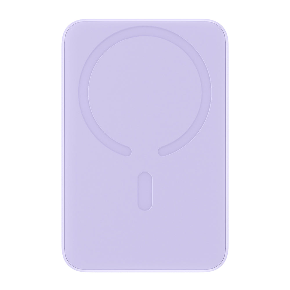 Batería Externa Inalámbrica Baseus Magnetic Mini, 10000mAh, 20W, PD + FQI, 1 x QI - 1 x USB-C, Morado PPCX110105