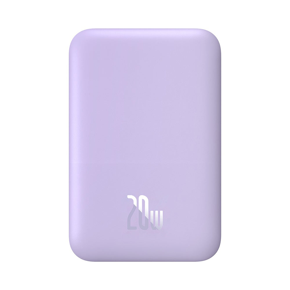 Batería Externa Inalámbrica Baseus Mini Air, 6000mAh, 20W, PD + FQI, 1 x QI - 1 x USB-C, Morado P10059002513-00