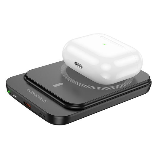 Batería Externa Inalámbrica Borofone BJ63 Nimble, 5000mAh, 20W, PD + FQI, 1 x QI - 1 x USB-C, Negra