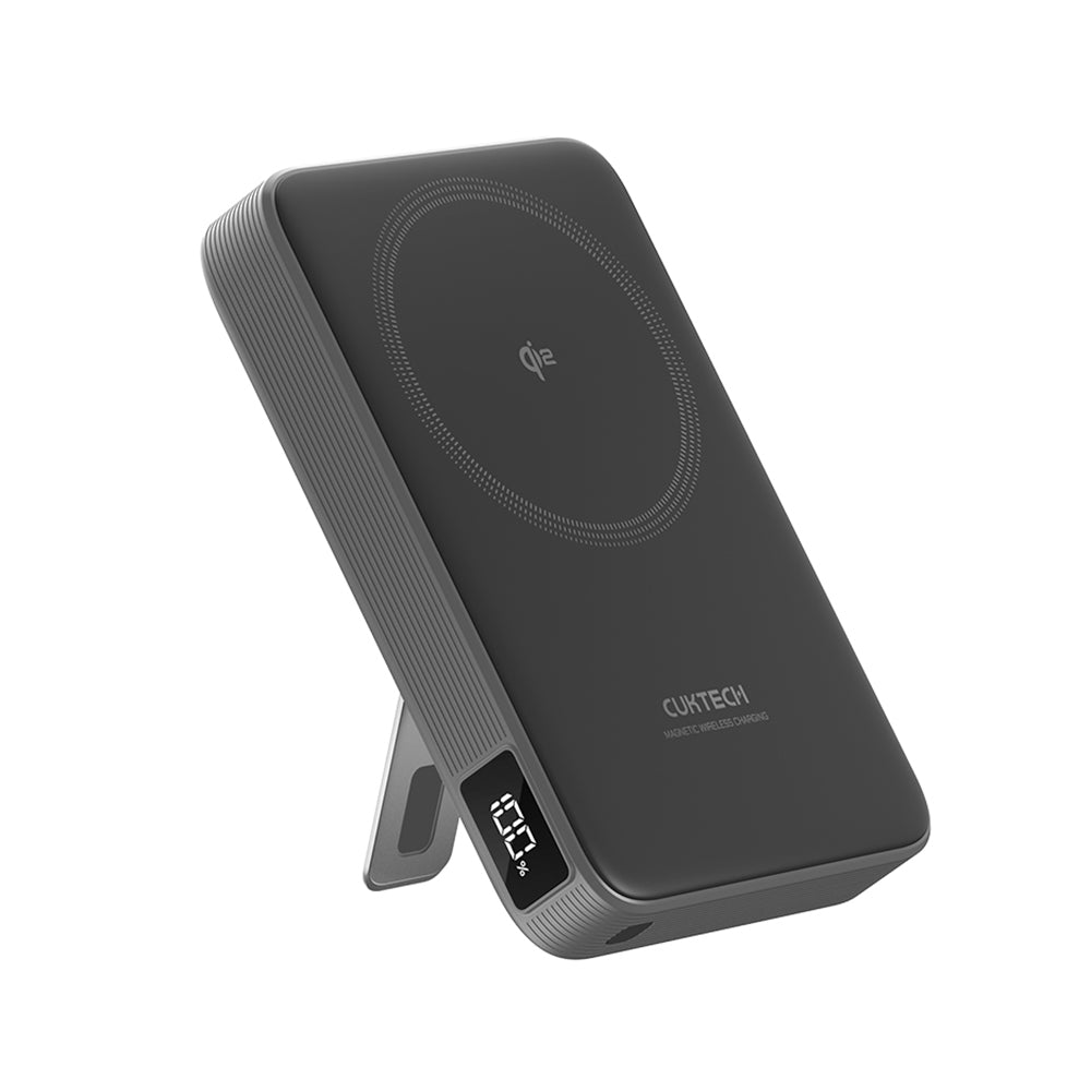 Batería Externa Inalámbrica Cuktech WPB100, 10000mAh, 30W, PD + FQI, 1 x QI - 1 x USB-C, Gris CUWPB100GLBK