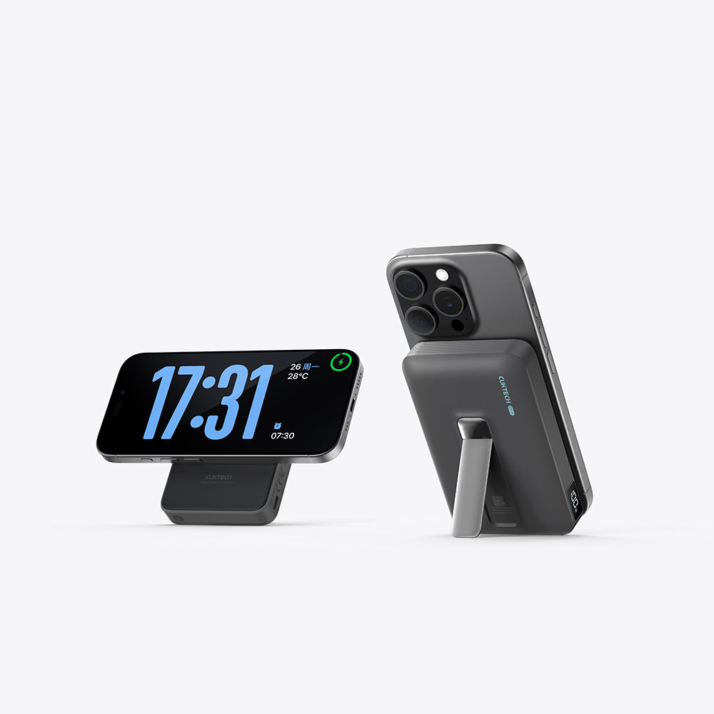 Batería Externa Inalámbrica Cuktech WPB100, 10000mAh, 30W, PD + FQI, 1 x QI - 1 x USB-C, Gris CUWPB100GLBK