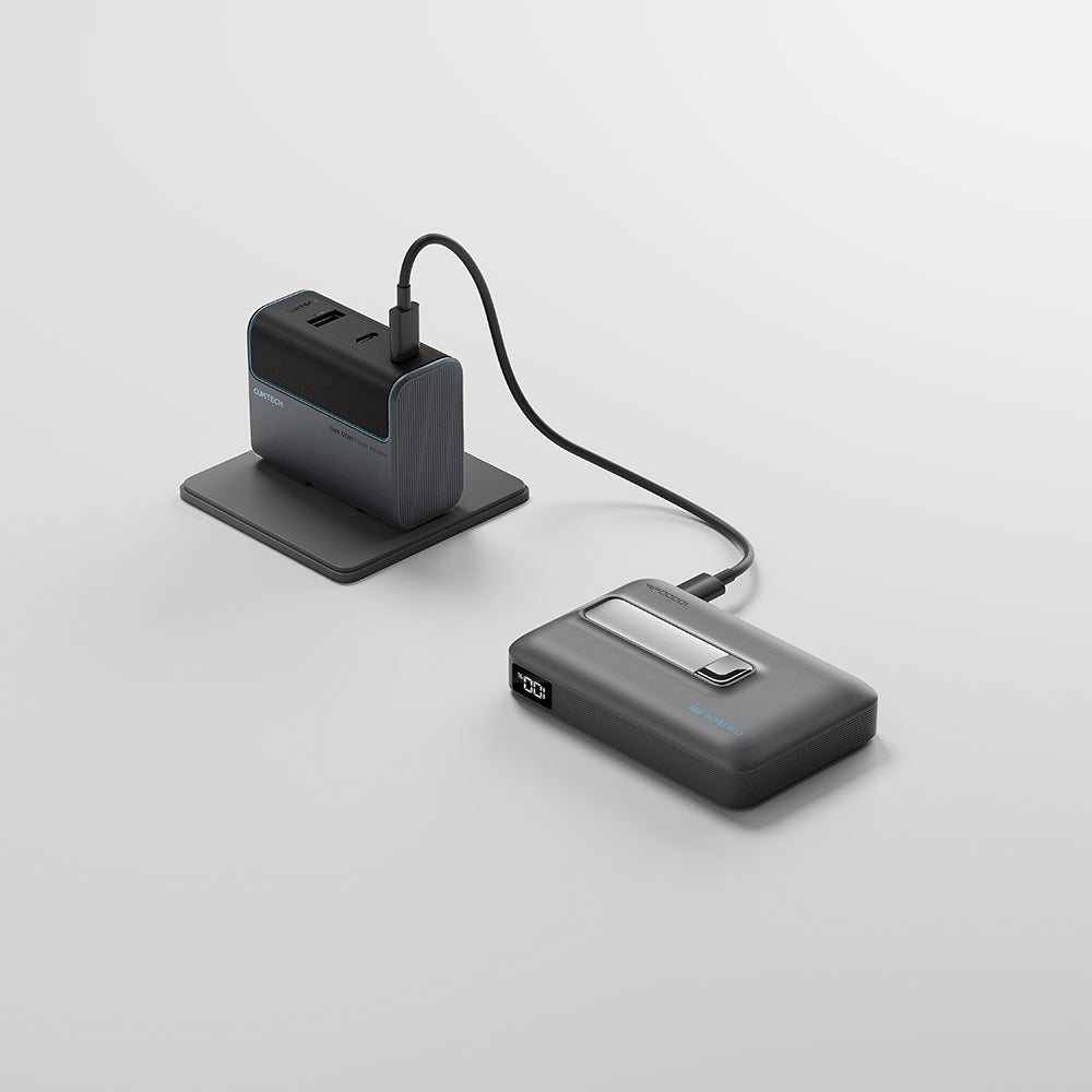 Batería Externa Inalámbrica Cuktech WPB100, 10000mAh, 30W, PD + FQI, 1 x QI - 1 x USB-C, Gris CUWPB100GLBK