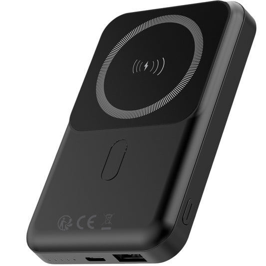 Forever MATB-100 Batería externa inalámbrica, 10000mAh, 22.5W, QC + PD + FQI, 1 x QI - 1 x USB-A - 1 x USB-C, Negro