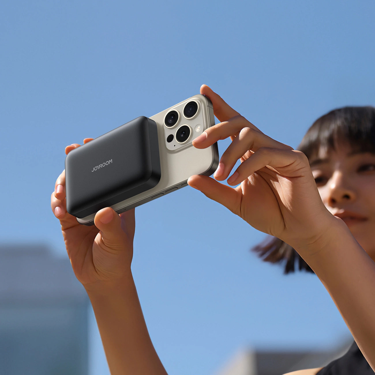 Batería Externa Inalámbrica Joyroom JR-W020, 10000mAh, 20W, QC + PD + FQI, 1 x QI - 1 x USB-A - 1 x USB-C, Negra