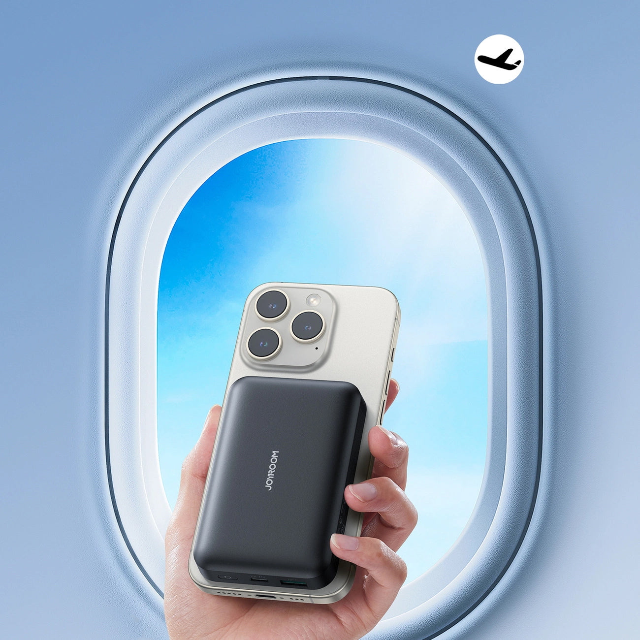 Batería Externa Inalámbrica Joyroom JR-W020, 10000mAh, 20W, QC + PD + FQI, 1 x QI - 1 x USB-A - 1 x USB-C, Negra