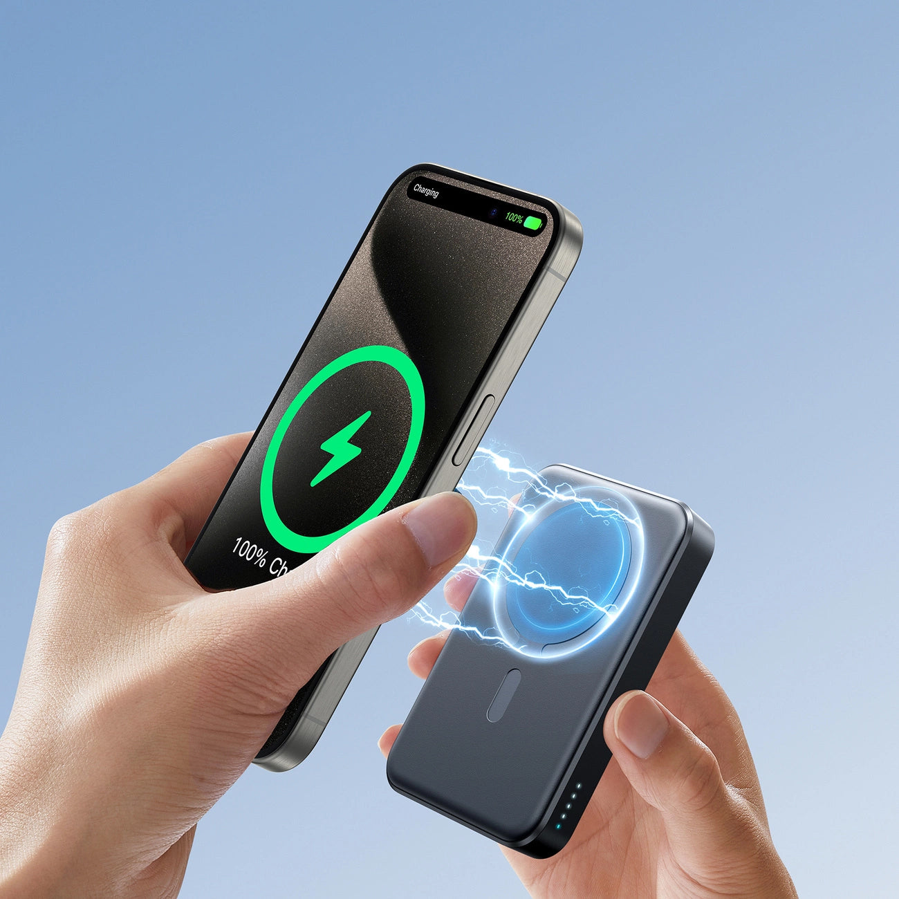 Batería Externa Inalámbrica Joyroom JR-W020, 10000mAh, 20W, QC + PD + FQI, 1 x QI - 1 x USB-A - 1 x USB-C, Negra