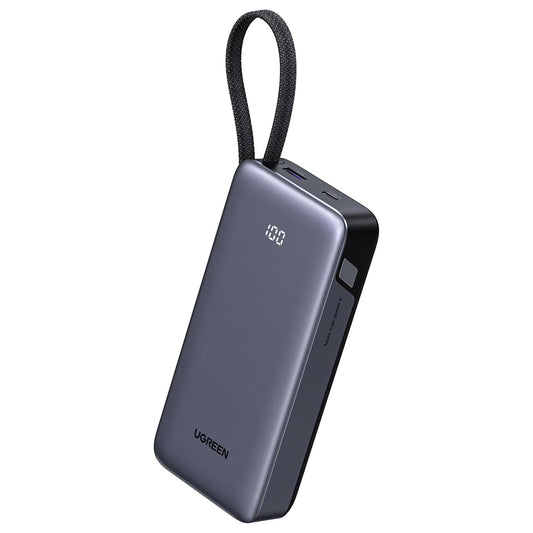 Batería Externa UGREEN PB536 (55988B), 20000mAh, 45W, QC + PD, 1 x USB-A - 2 x USB-C, Gris