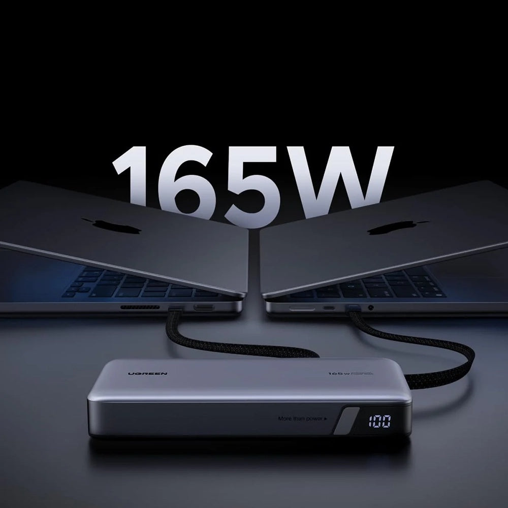 UGREEN PB726 External Battery (55995B), 25000mAh, 165W, QC + PD, 1 x USB-A - 3 x USB-C, Gray