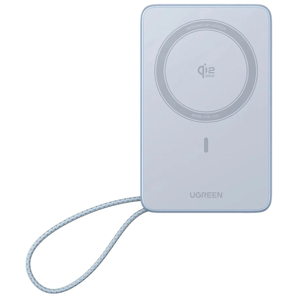Batería Externa Inalámbrica UGREEN MagFlow PB773 (65958B), 10000mAh, 25W, PD + FQI, 1 x QI - 2 x USB-C, Azul