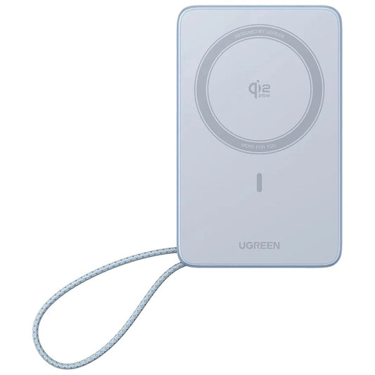Batería Externa Inalámbrica UGREEN MagFlow PB773 (65958B), 10000mAh, 25W, PD + FQI, 1 x QI - 2 x USB-C, Azul