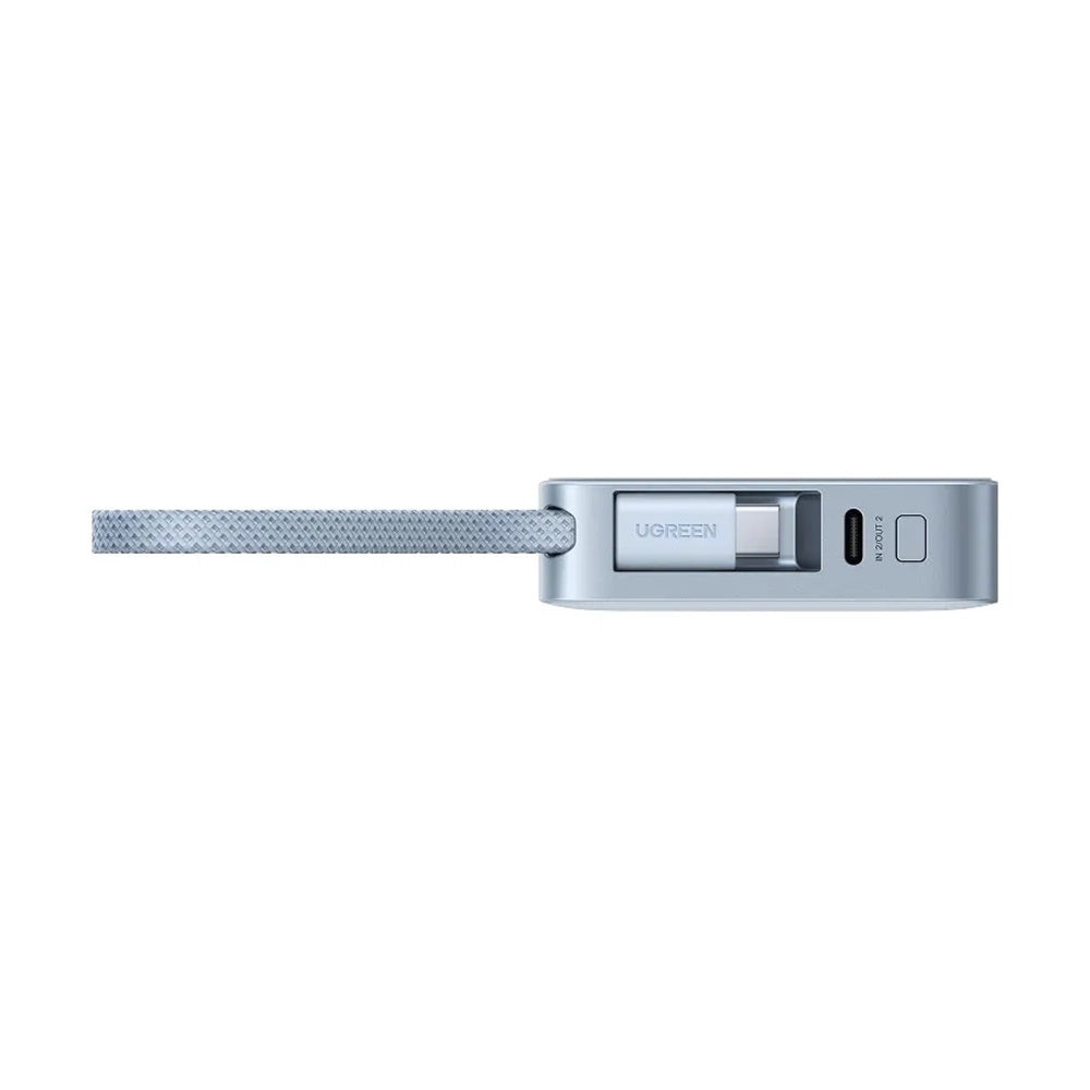 Batería Externa Inalámbrica UGREEN MagFlow PB773 (65958B), 10000mAh, 25W, PD + FQI, 1 x QI - 2 x USB-C, Azul
