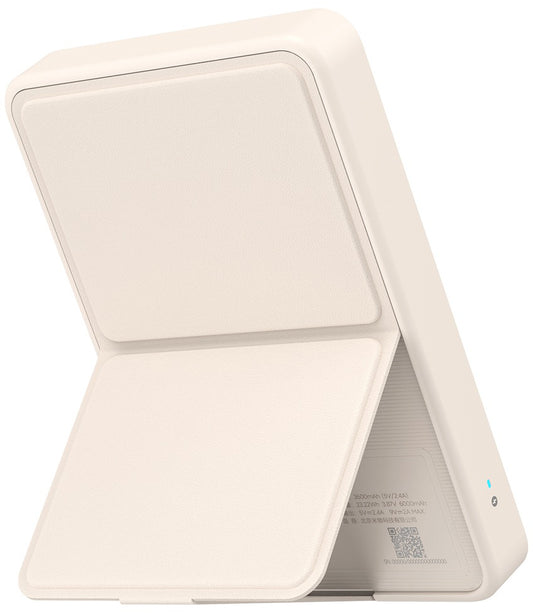Batería Externa Inalámbrica Xiaomi Mi Magnetic, 6000mAh, 15W, PD + FQI, 1 x QI - 1 x USB-C, Beige BHR9074GL