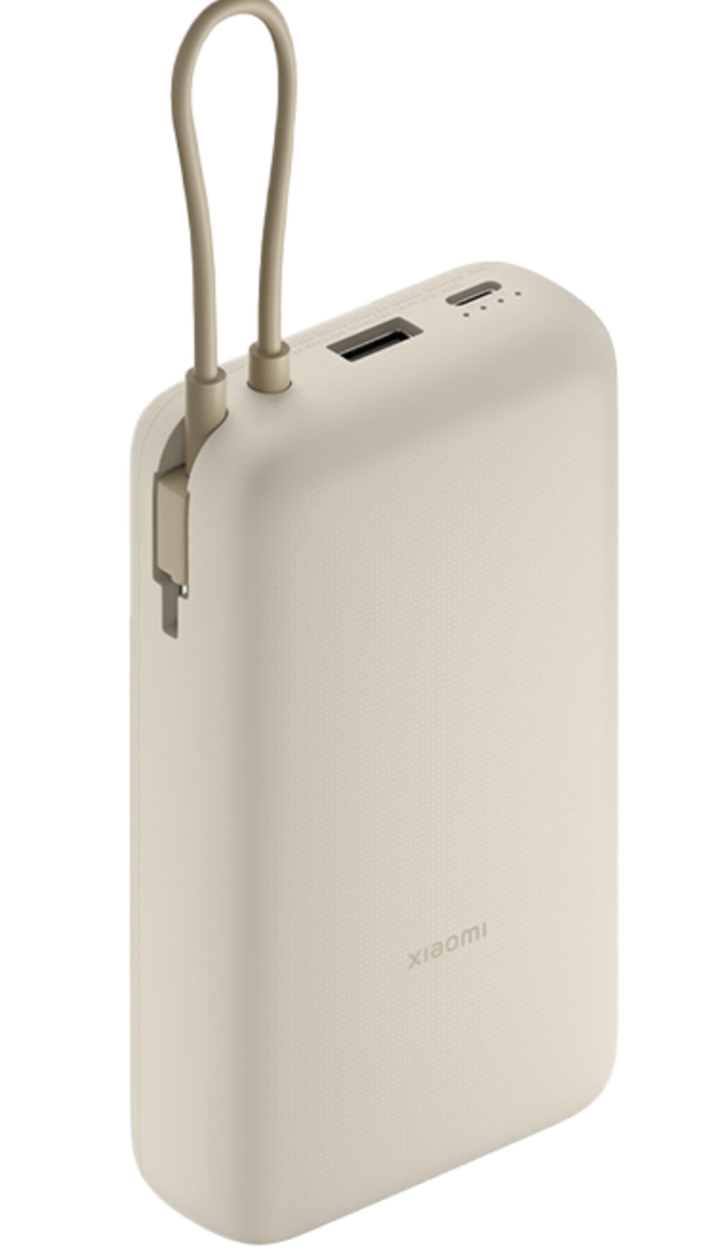 Batería Externa Xiaomi, 20000mAh, 33W, QC + PD, 1 x USB-A - 2 x USB-C, Beige BHR8851GL