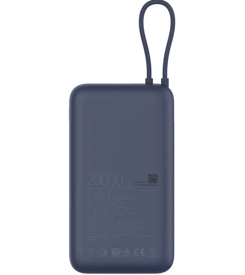 Batería Externa Xiaomi, 20000mAh, 33W, QC + PD, 1 x USB-A - 2 x USB-C, Azul BHR8975GL