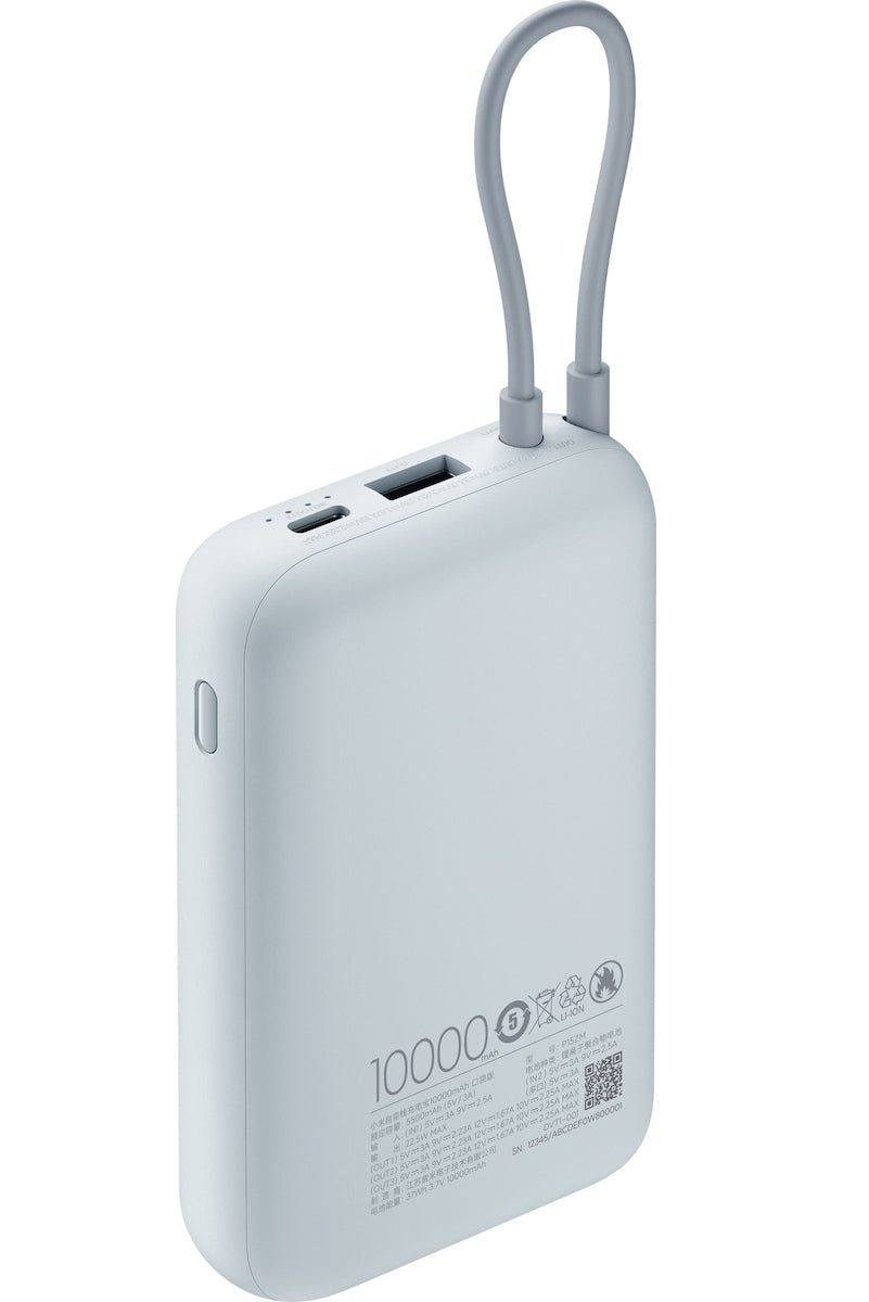 Batería Externa Xiaomi Pocket Edition Pro, 10000mAh, 33W, QC + PD, 1 x USB-A - 1 x USB-C, Azul BHR9073GL