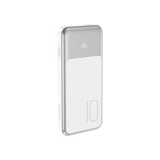 Batería Externa XO Design PR248, 10000mAh, 22.5W, QC + PD, 1 x Lightning - 1 x USB-A - 2 x USB-C, Blanca