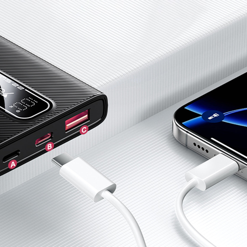 Batería Externa Yesido YP92, 5000mAh, 22.5W, QC + PD, 1 x USB-A - 1 x USB-C, Negra