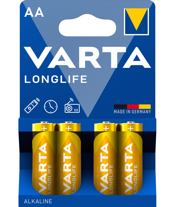 Pilas Varta Longlife 4106, AA / LR6, Juego 4 piezas