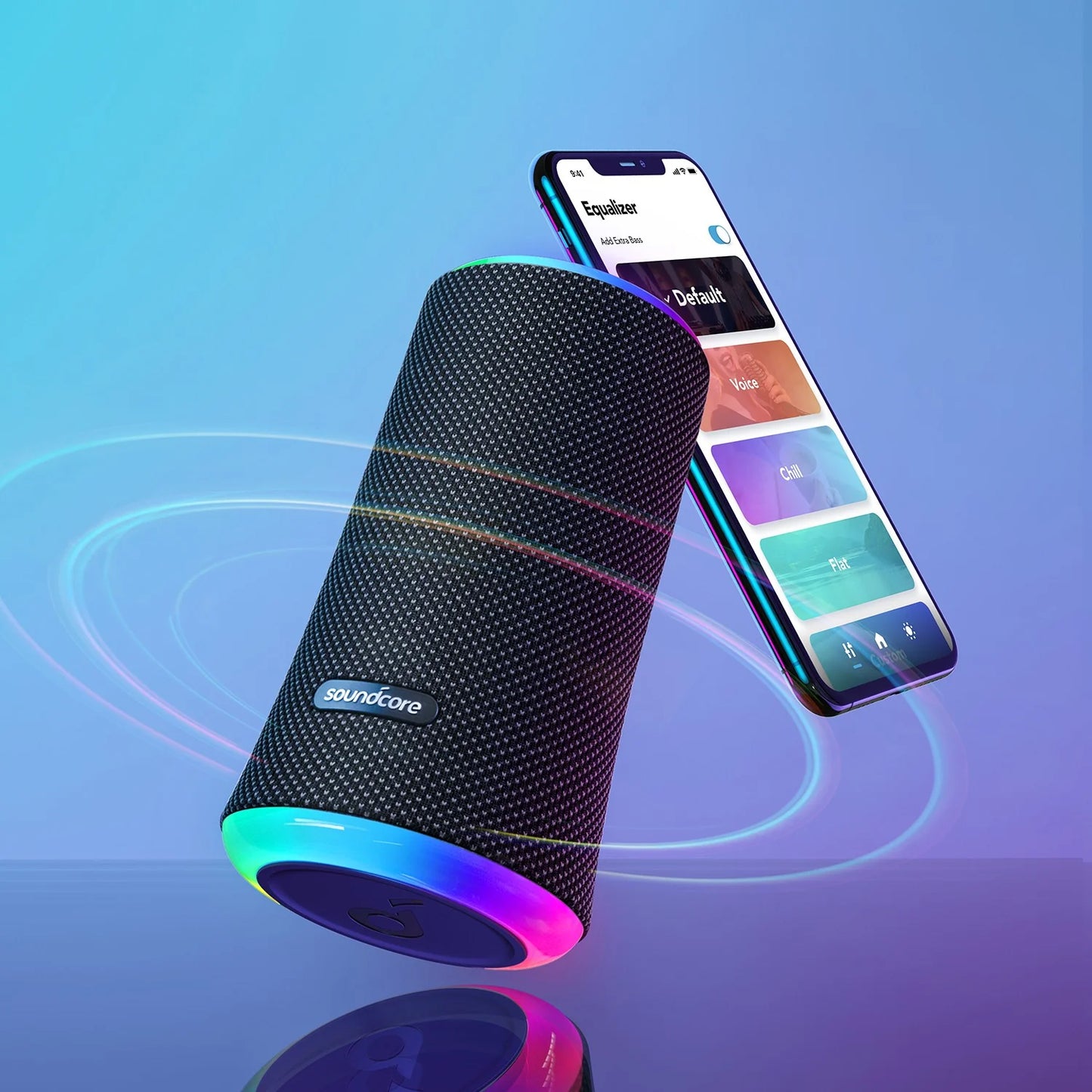 Altavoz Bluetooth Anker SoundCore Flare 2, 20W, RGB, Impermeable, Negro A3165G11