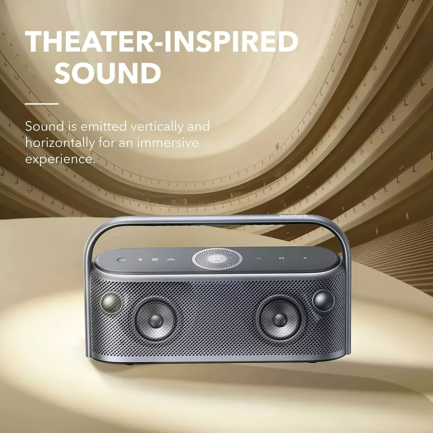 Altavoz portátil Bluetooth Anker SoundCore Motion X600, 50W, impermeable, negro A3130011