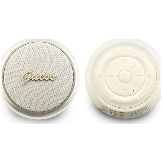 Altavoz portátil Bluetooth Guess Script Metal Logo, 5W, TWS, Dorado