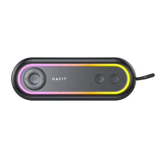 Altavoz Portátil Bluetooth HAVIT SK810BT, 7W, RGB, Impermeable, Negro