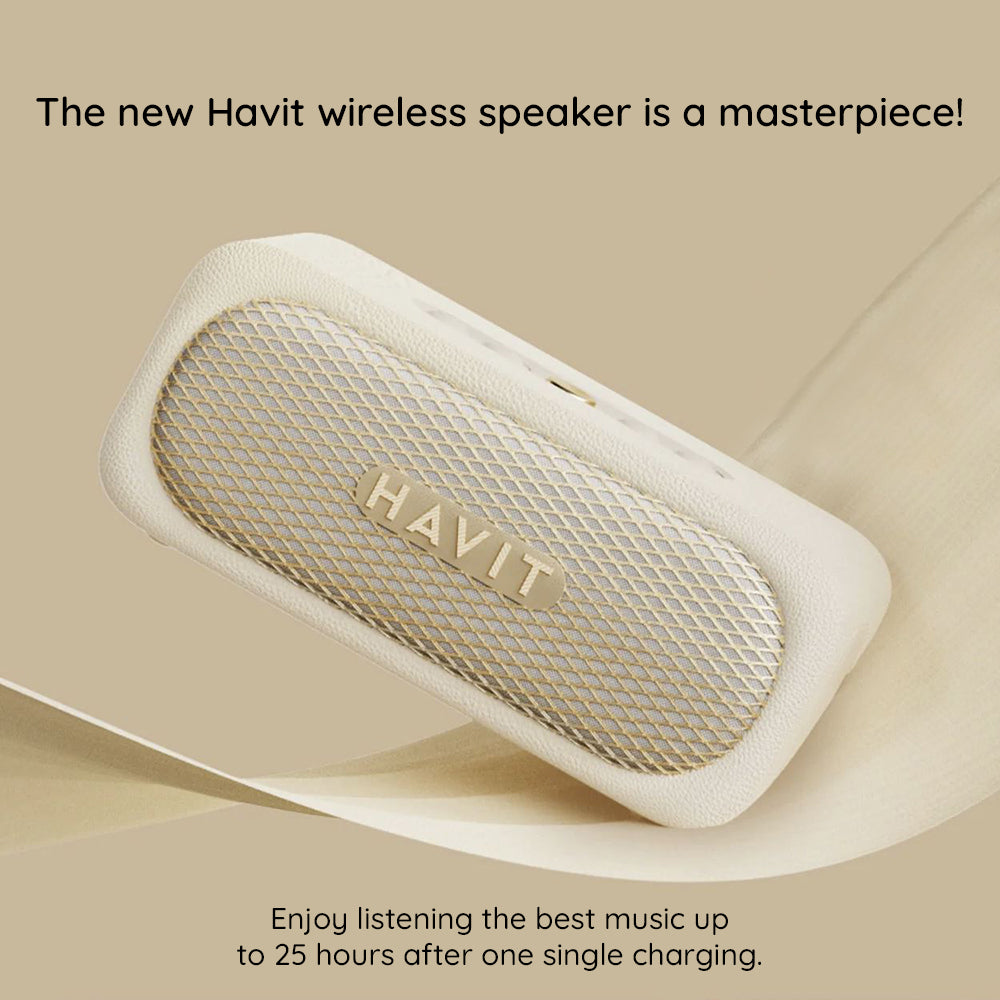 Altavoz Bluetooth HAVIT SK905BT, 20W, Impermeable, Beige