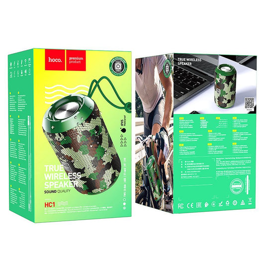 Altavoz Portátil Bluetooth HOCO HC1, 5W, TWS, Impermeable, Camuflaje