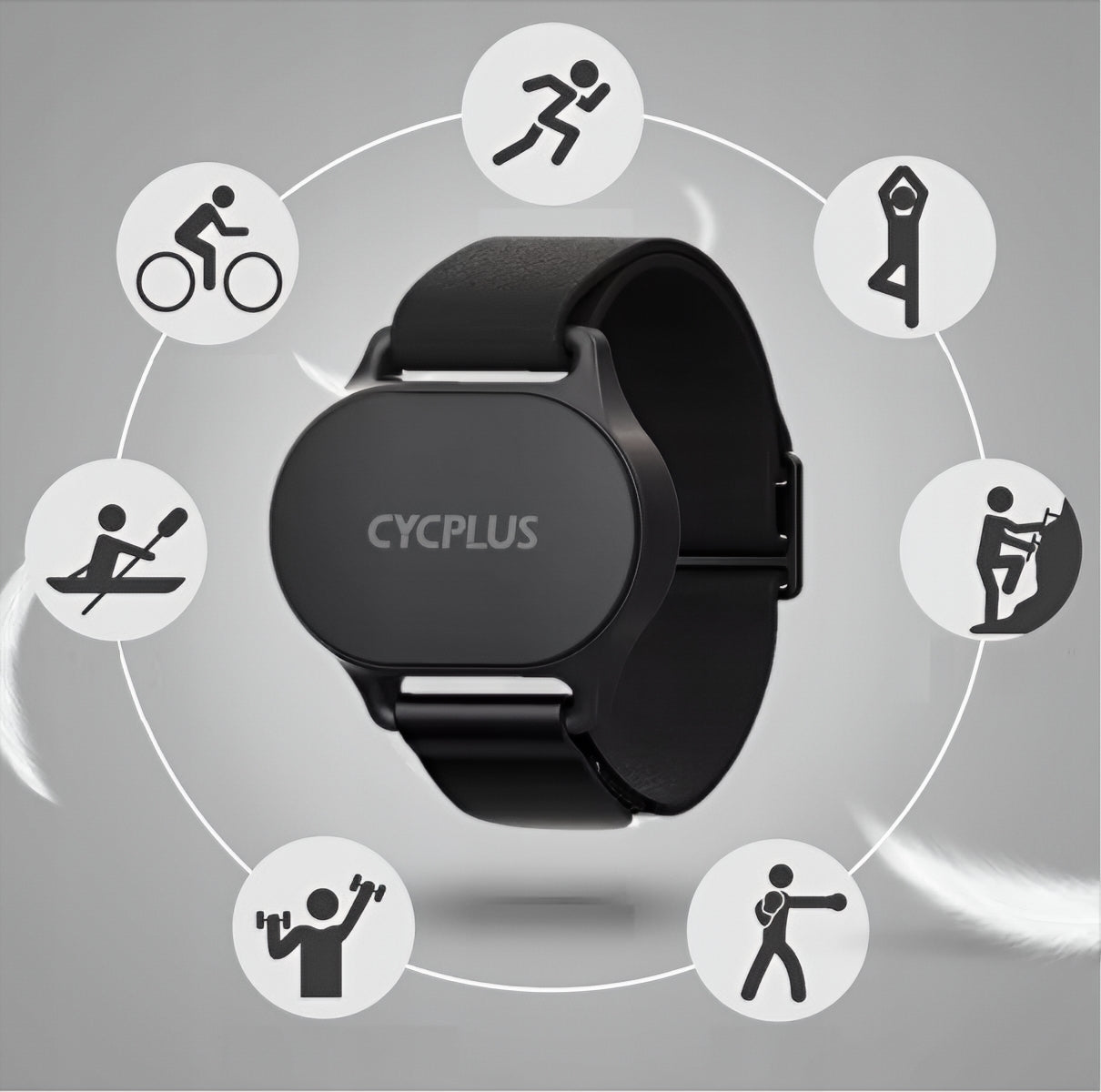 Pulsera de Monitorización de Ritmo Cardíaco Cycplus H1, Negra
