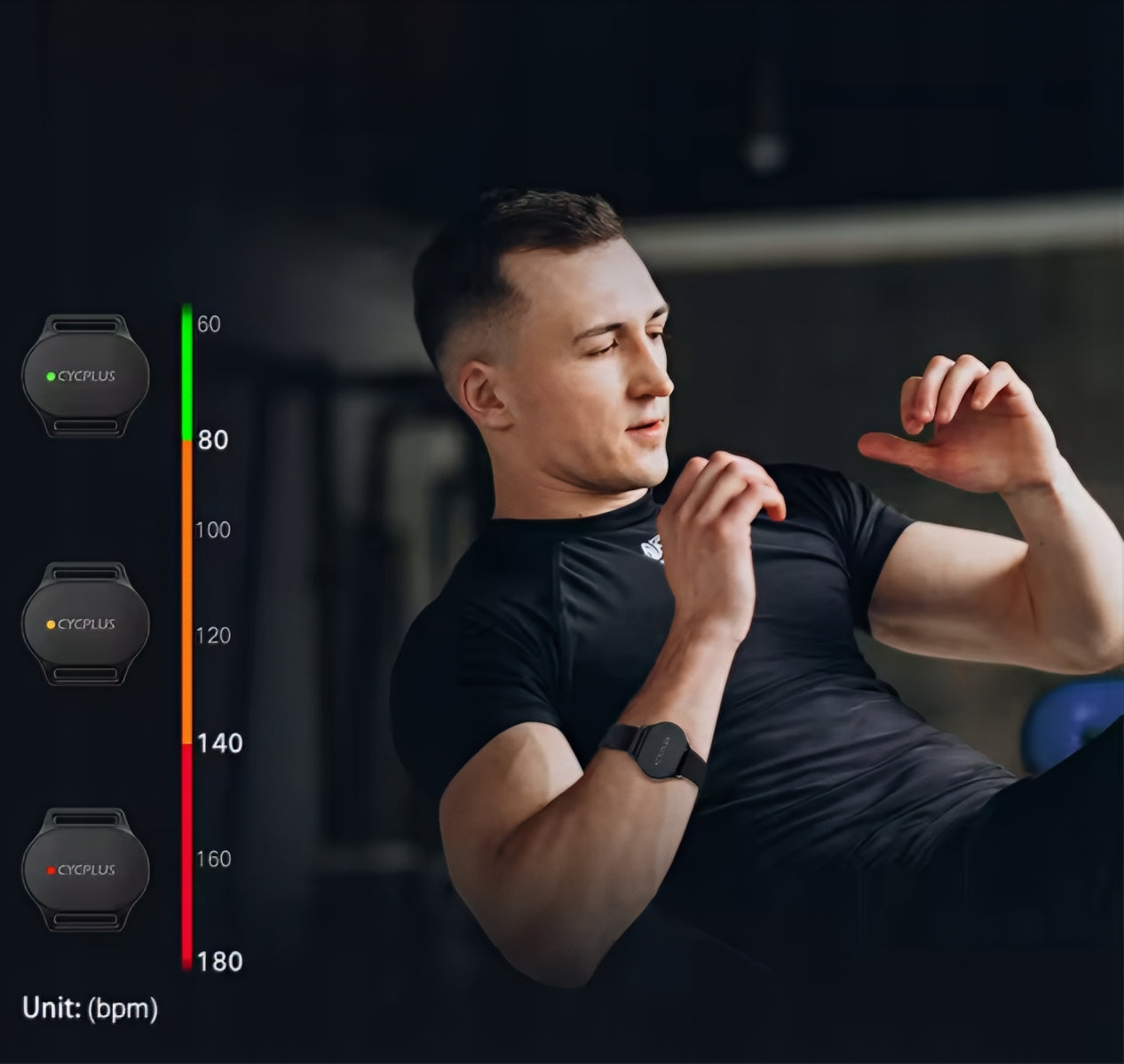 Pulsera de Monitorización de Ritmo Cardíaco Cycplus H1, Negra