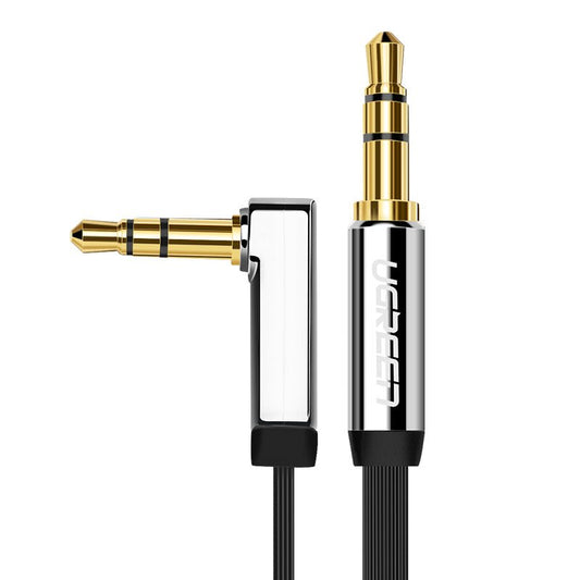 Cable de audio 3.5mm - 3.5mm UGREEN AV112 Angled, 1m, Negro