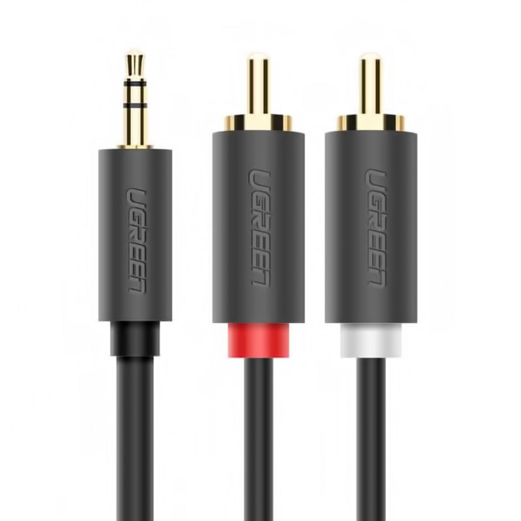 Cable Audio 3.5mm - 2 x RCA UGREEN AV102, 5m, Gris